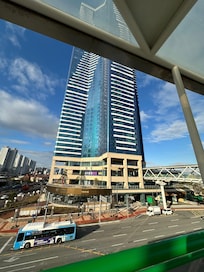 Connected to Busan station footbridge