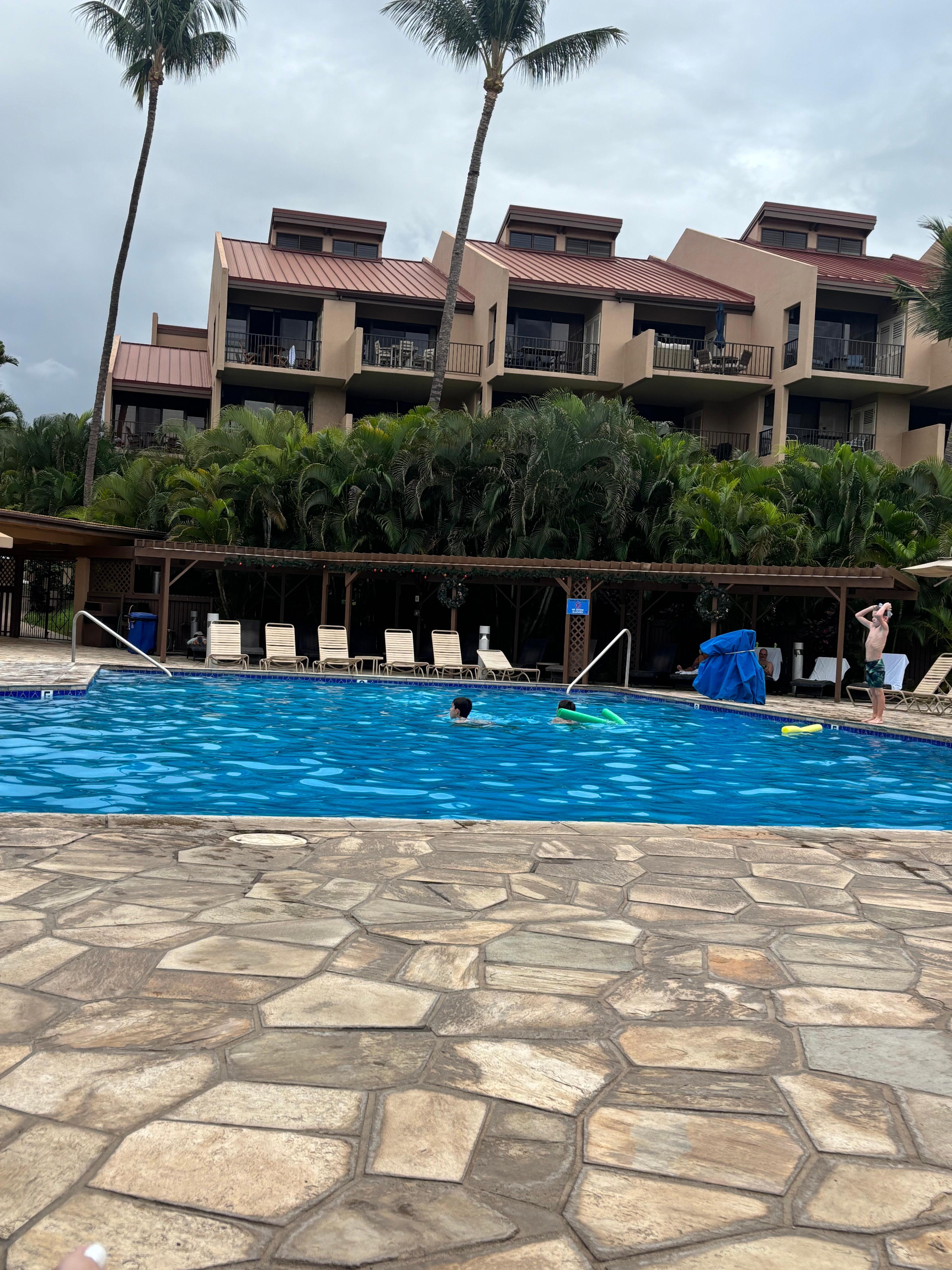 Main pool area. Lots of chairs! 