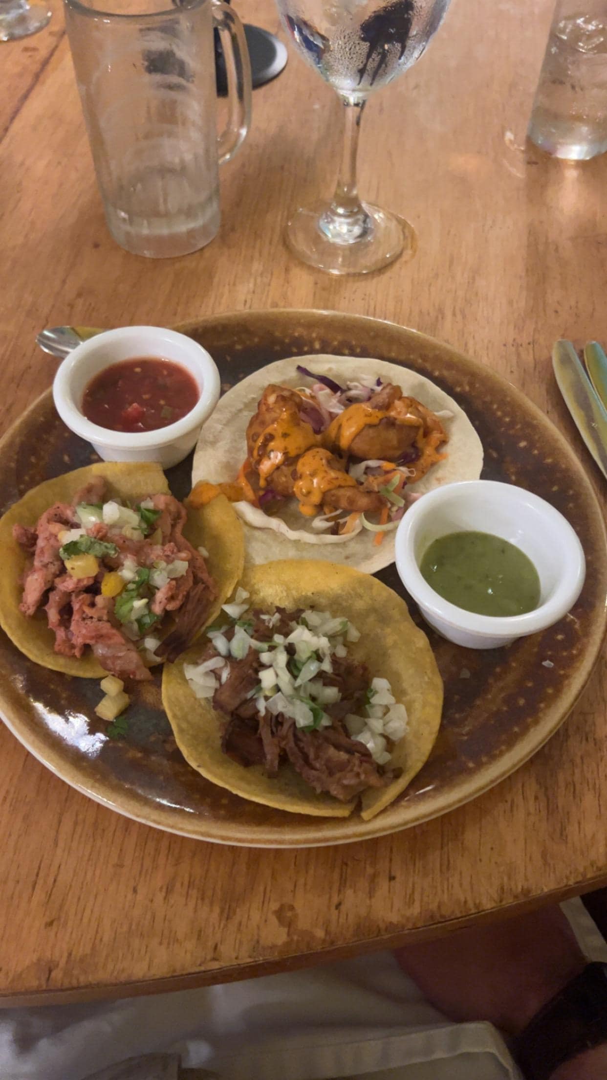 Tacos from the Mexican restaurant