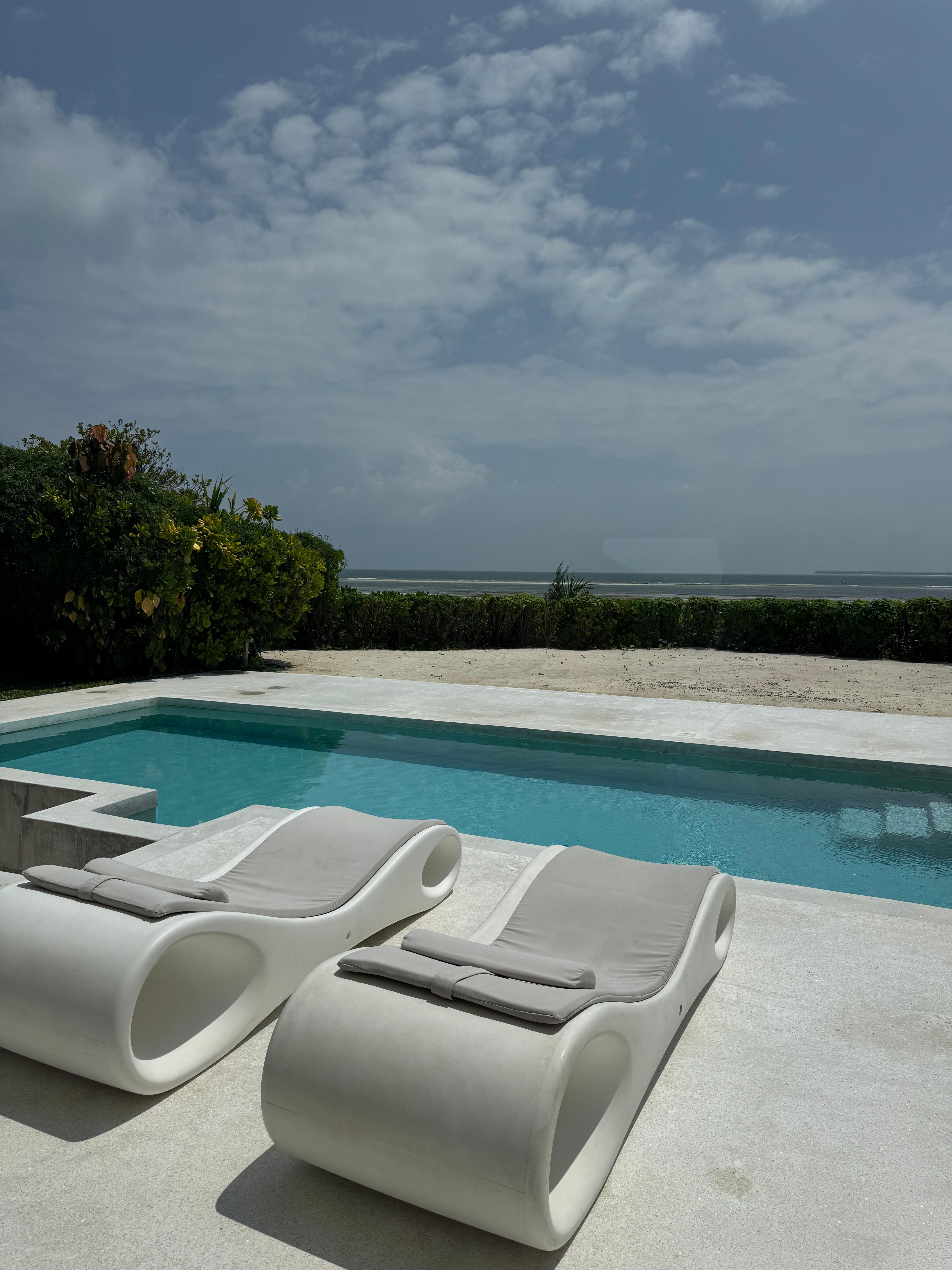 Back of the beach villa with private pool