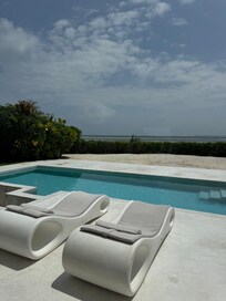 Back of the beach villa with private pool