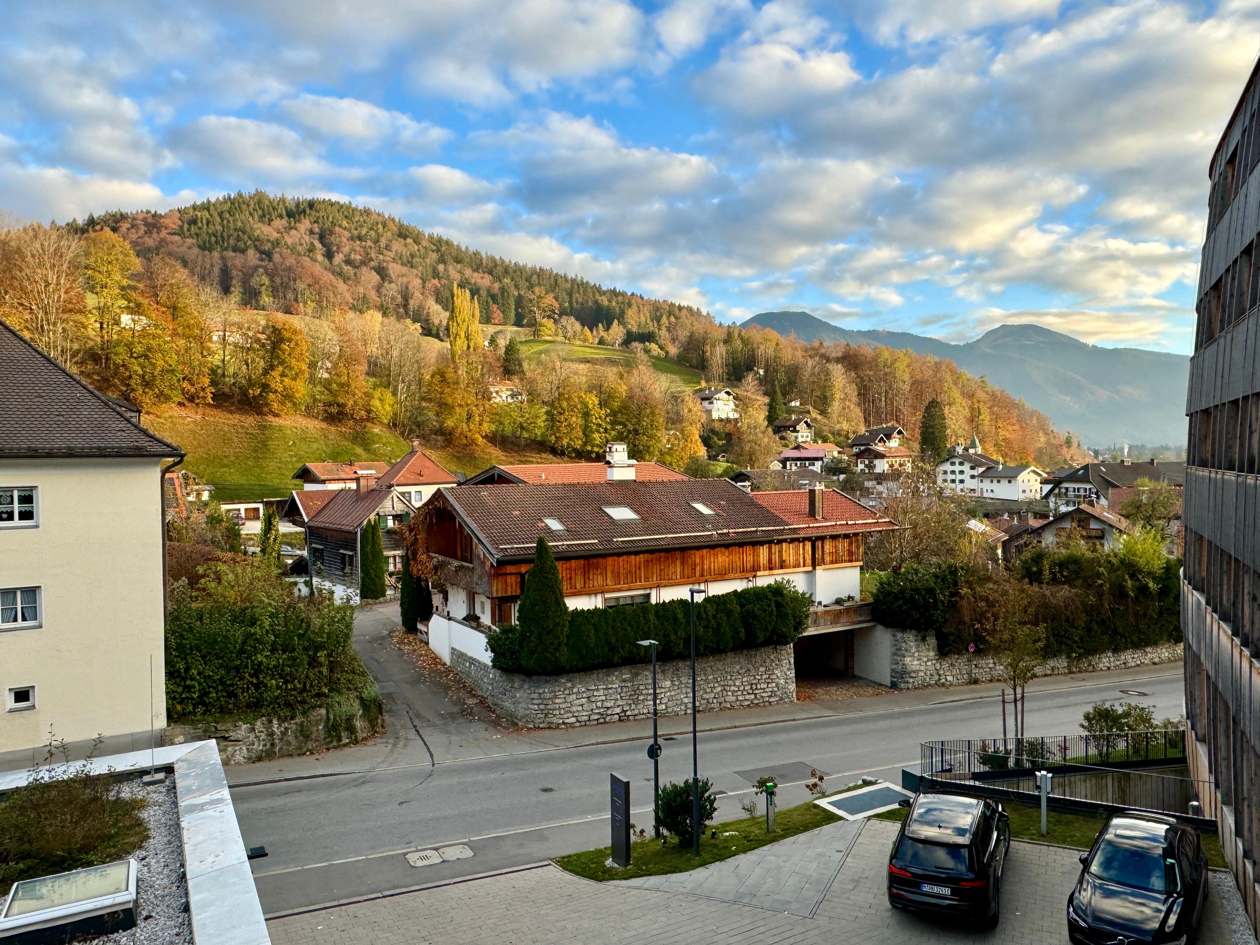 Hillside homes across the street