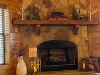 Pretty mantle lights came on automatically every evening