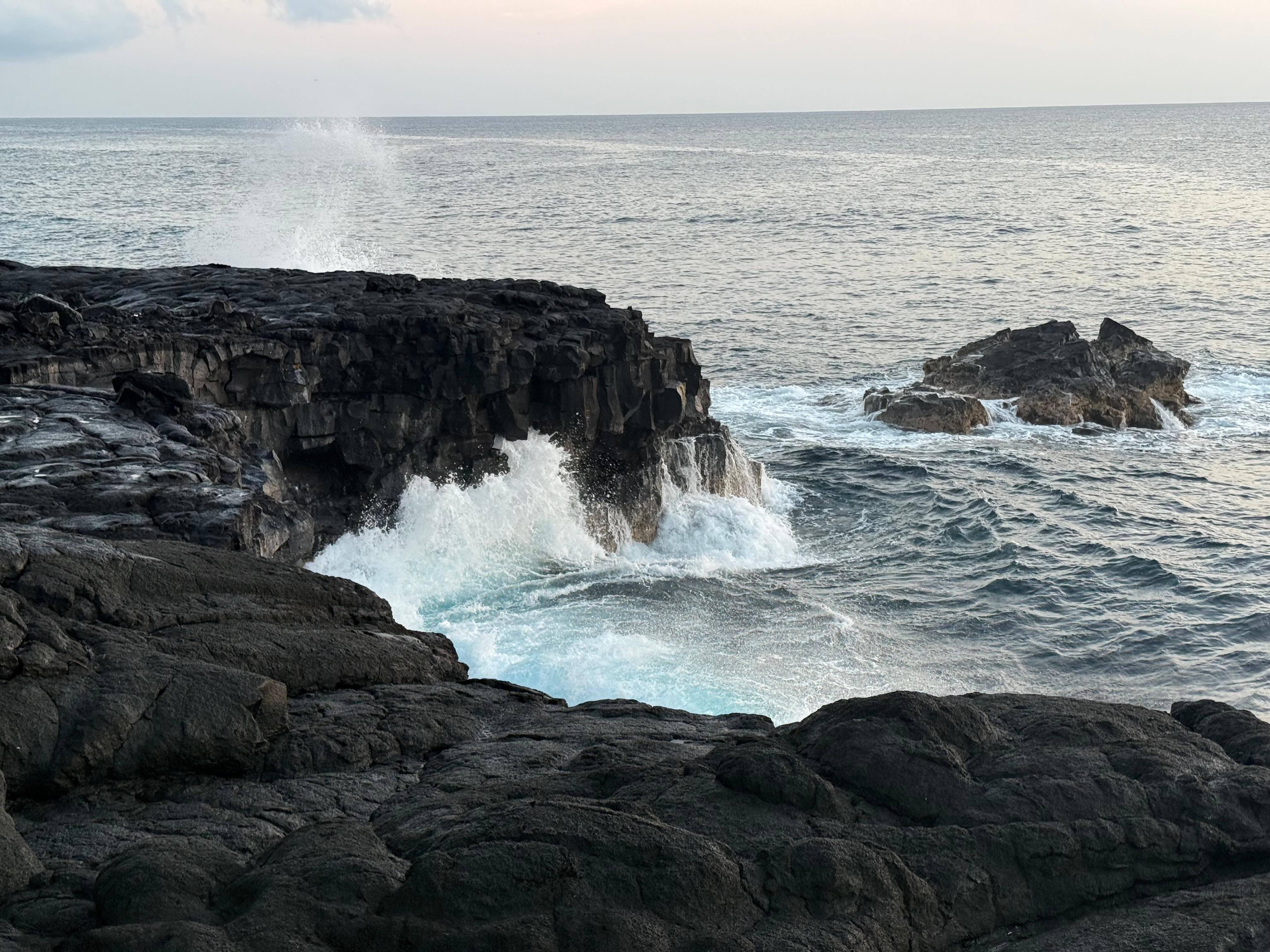 Cliffs right outside the property. We loved watching the waves splash the ocean water right up on them.