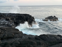 Cliffs right outside the property. We loved watching the waves splash the ocean water right up on them.