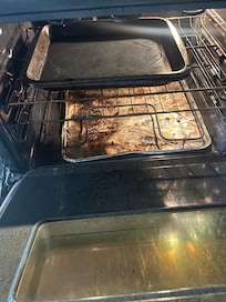 Filthy oven.