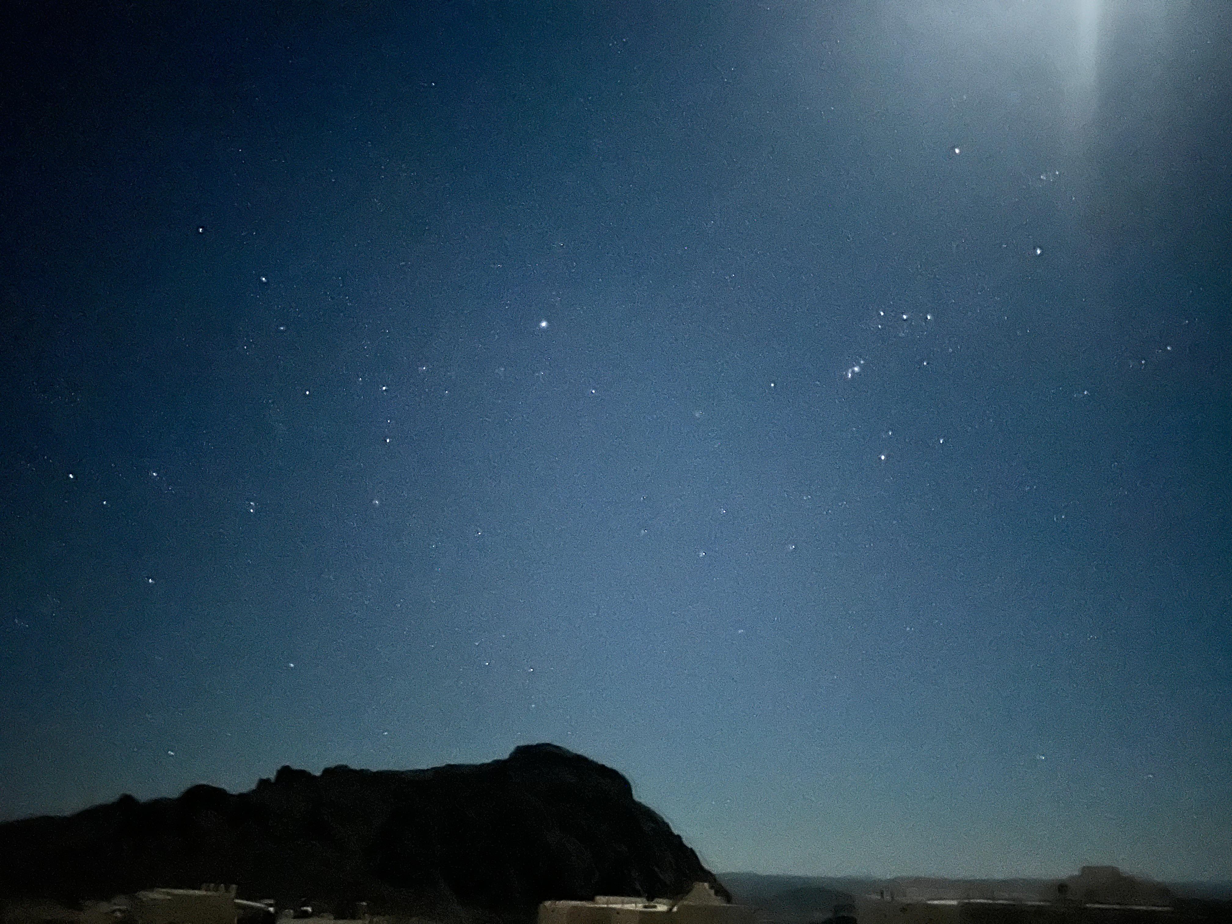 Starry night and moon glow 