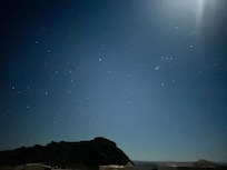 Starry night and moon glow