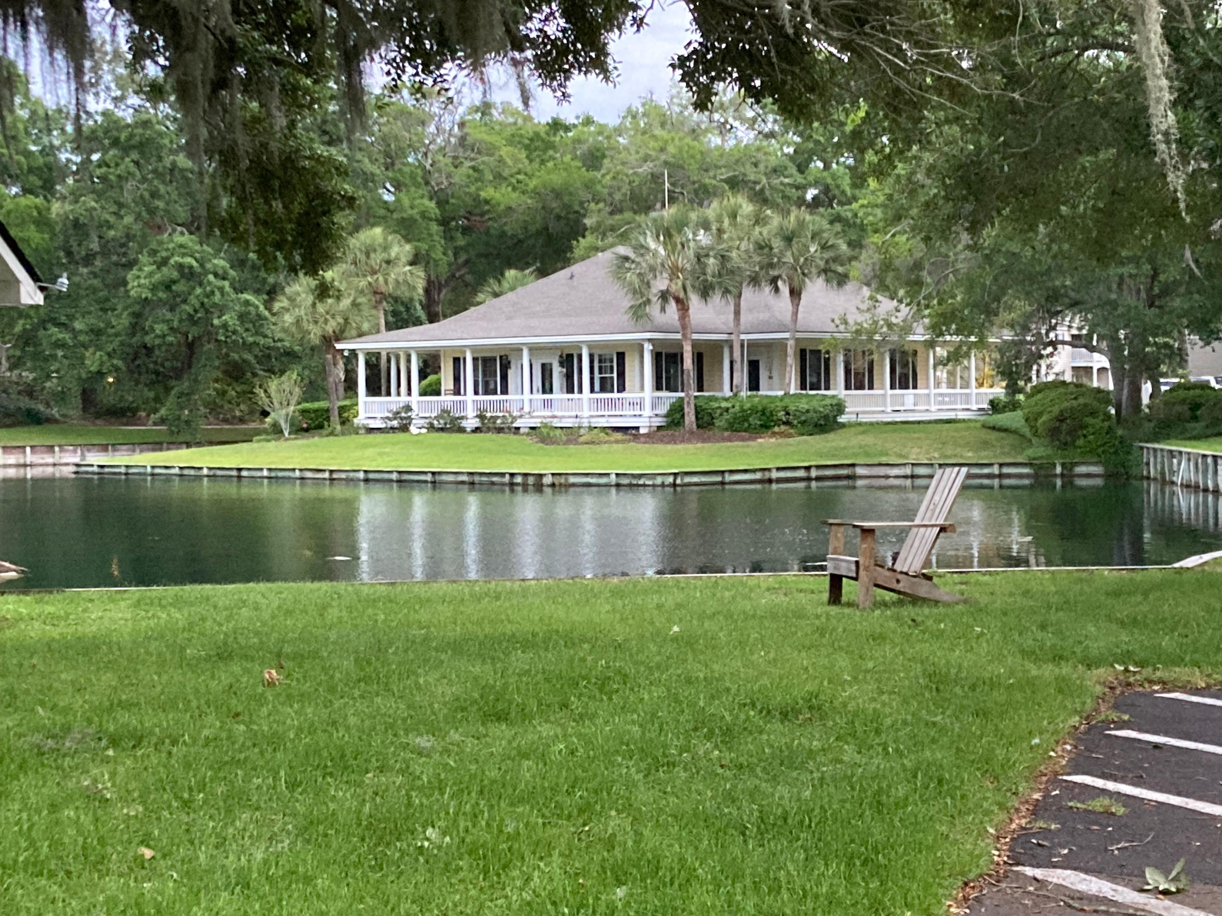 The clubhouse across the pond