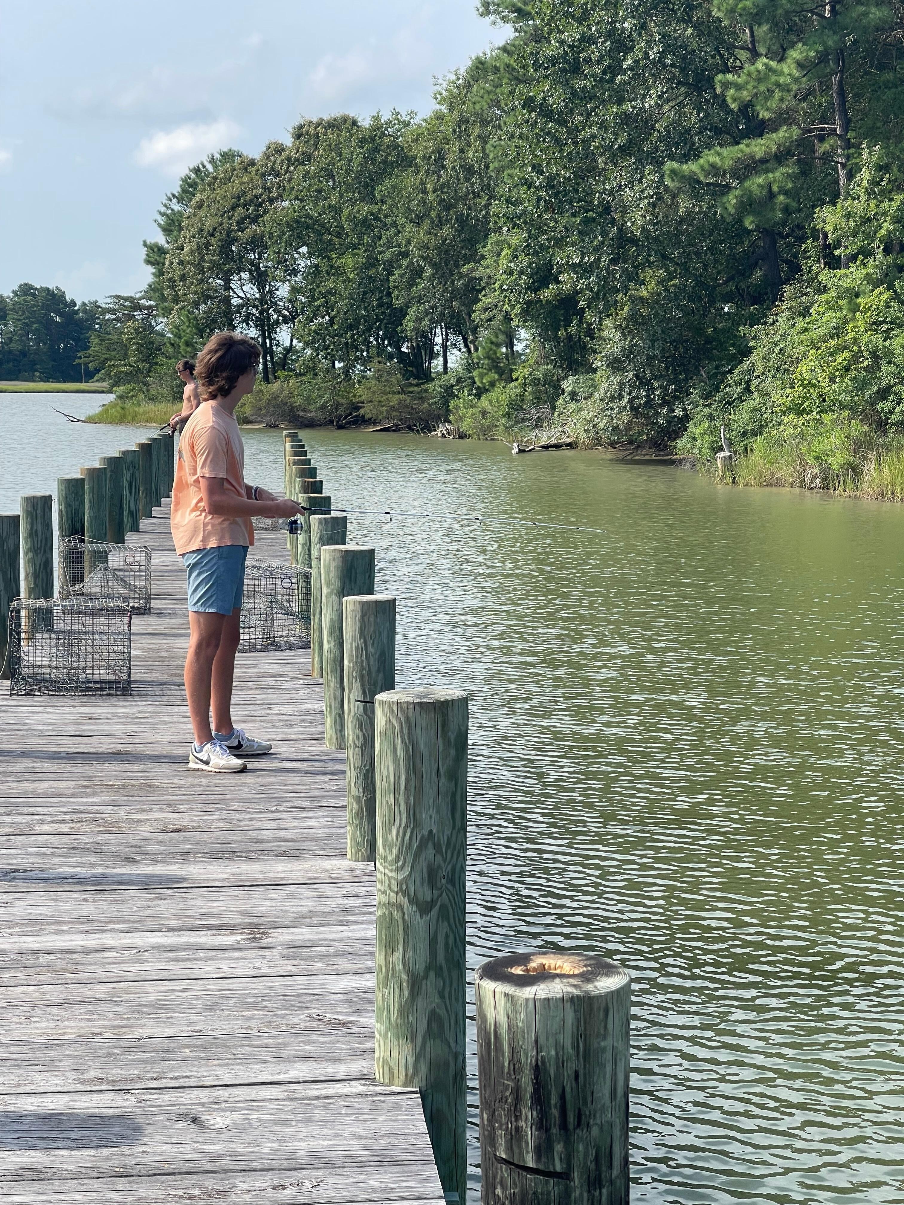 Fishing was fun off the dock and in kayaks.
