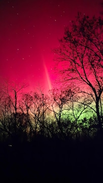 Amazing Northern Lights show from the porch hot tub