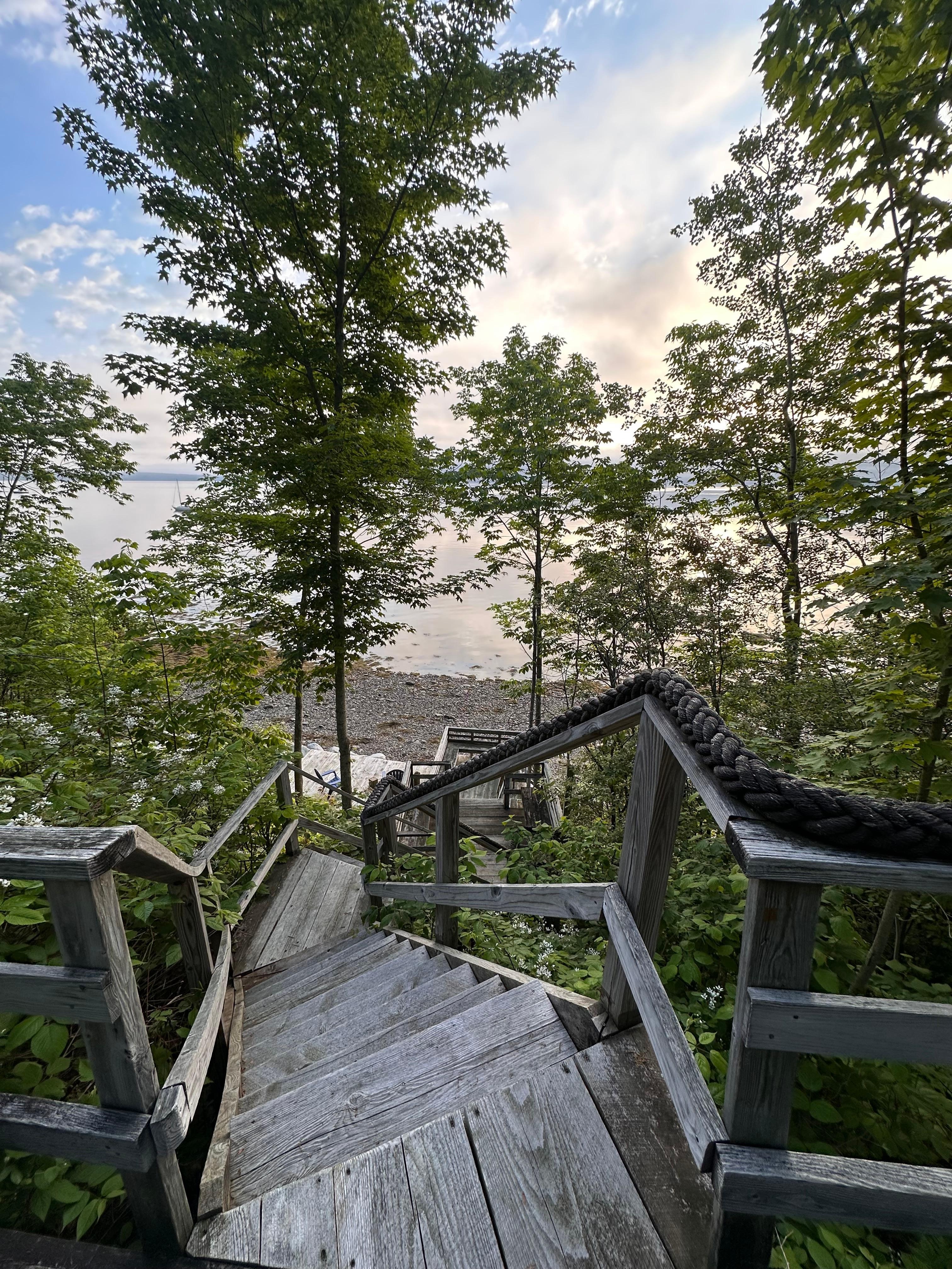 The stairs leading to the waterfront in back yard!