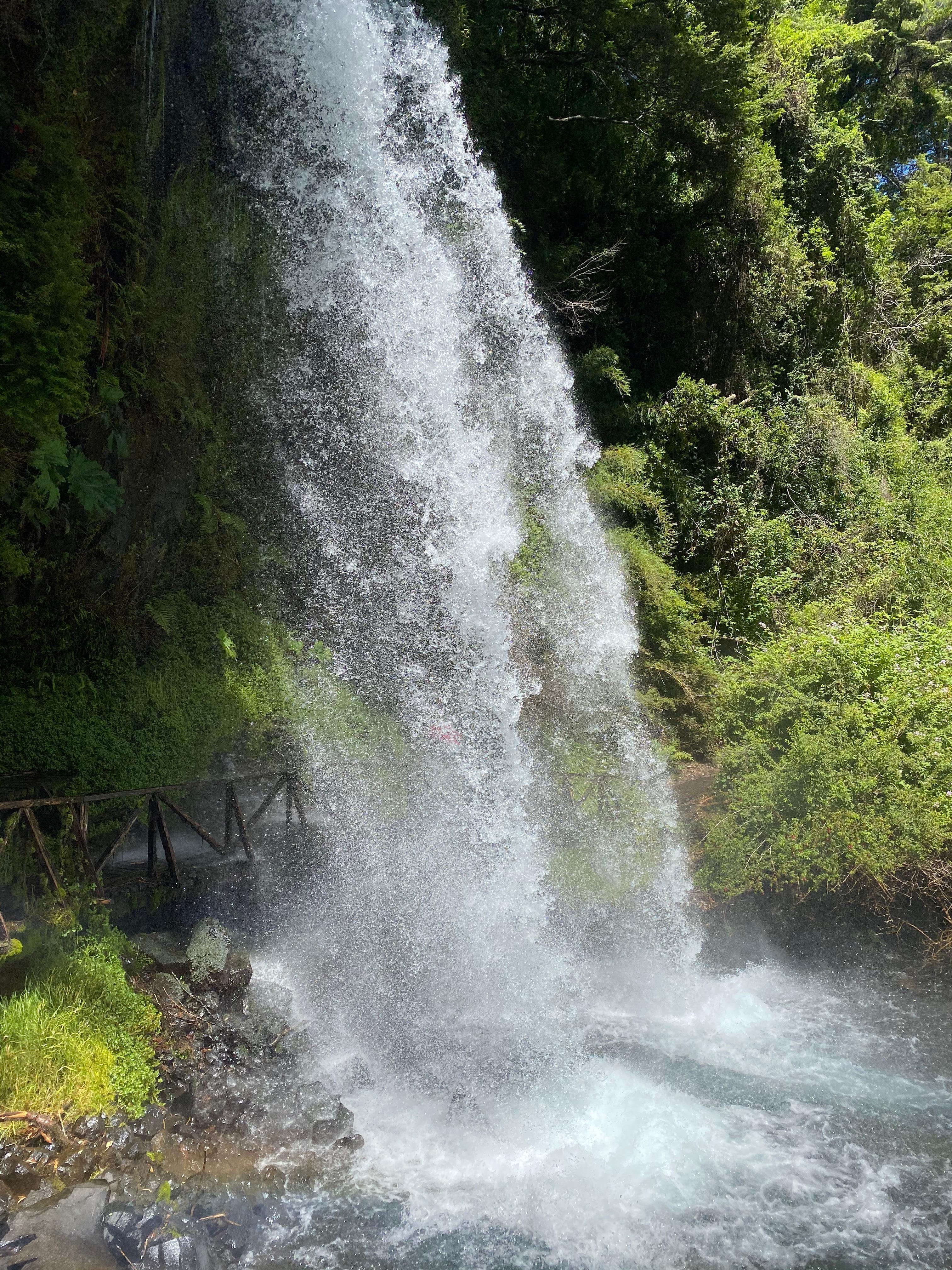 Gorgeous waterfall that you can walk behind. A 7 minutes drive from cabins “Cavernas Volcánicas” also free admission if you stay at the cabins. 