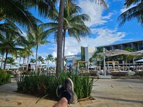Lounging beside the pool