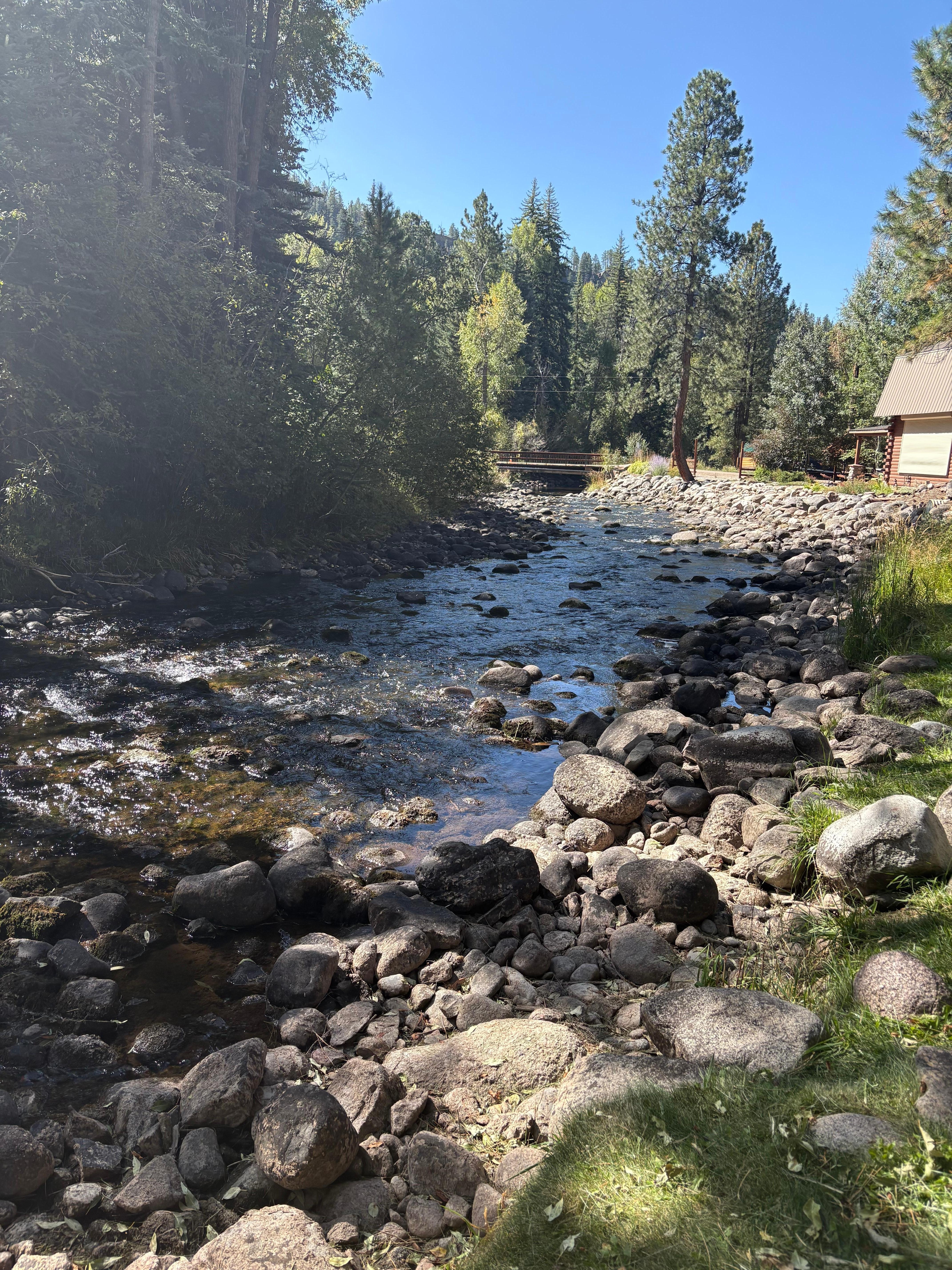 River view from riverside of the cabin