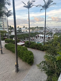 From 3rd floor balcony facing the ocean, harbor, and bottom pool area