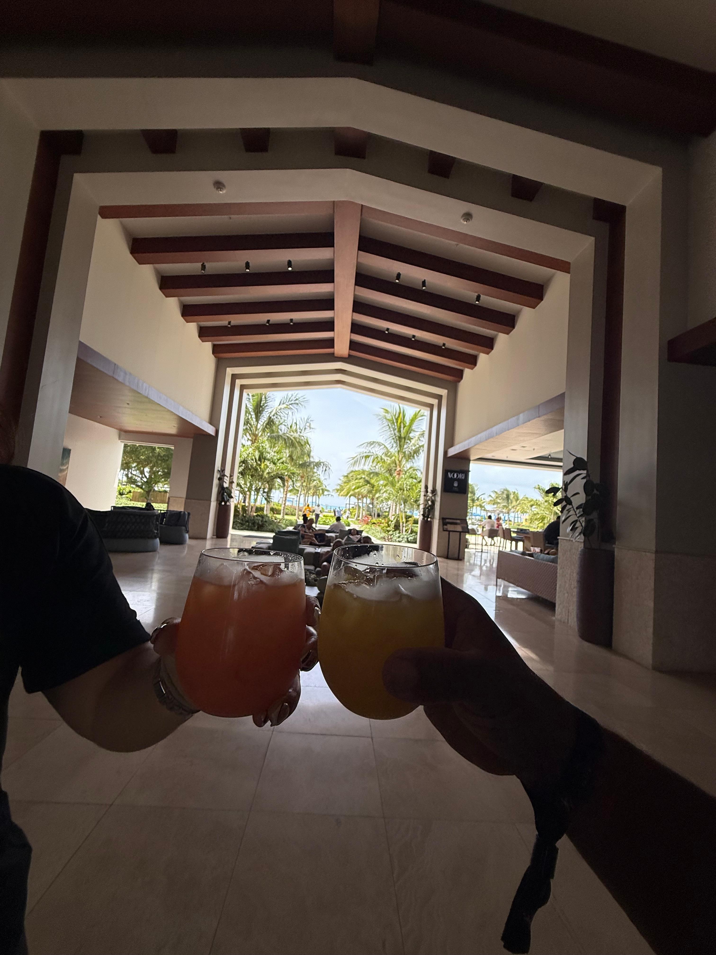 Welcome drinks @ Ritz Carlton Turks and Caicos