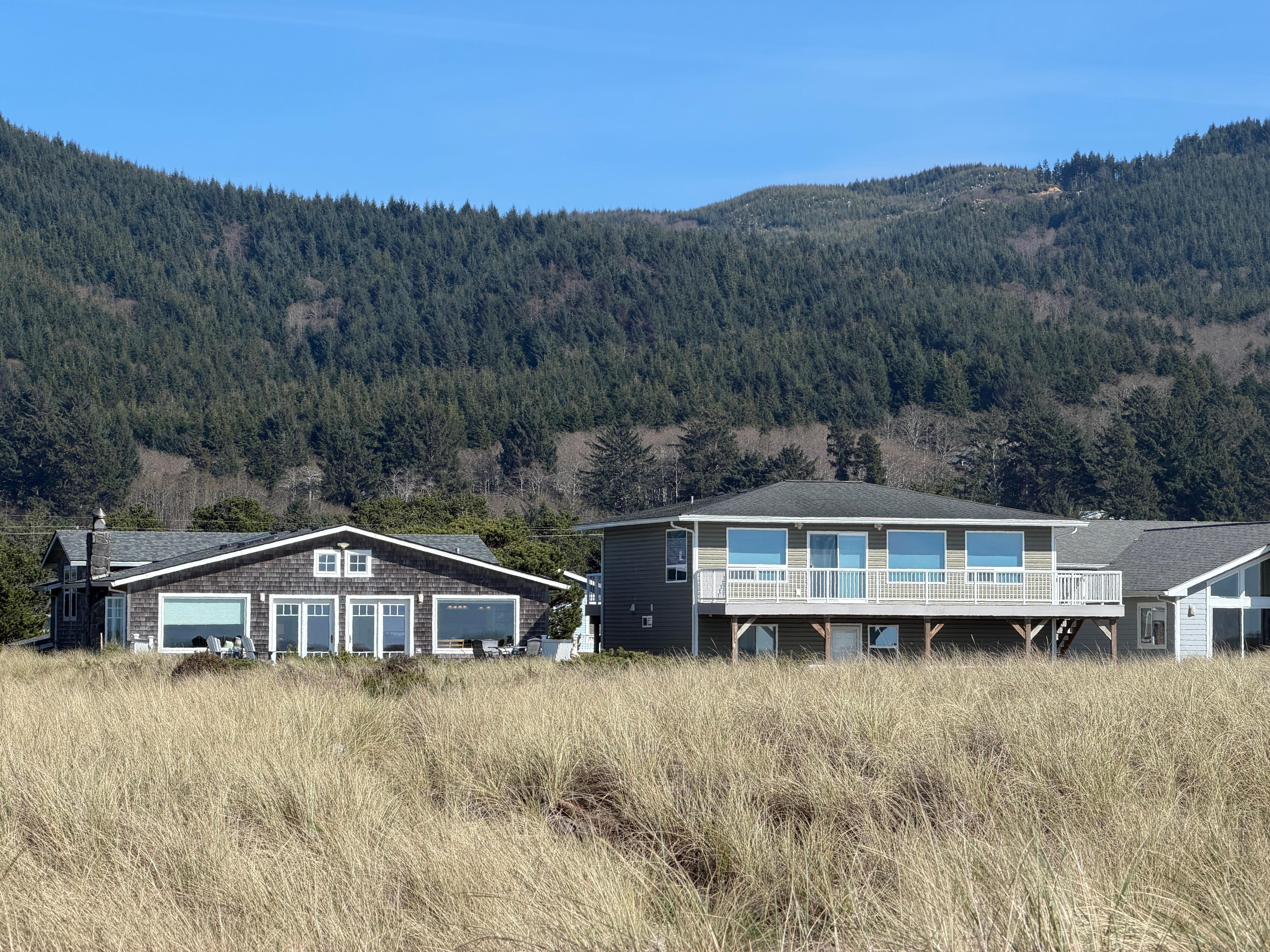 View from the beach path back to the house. 