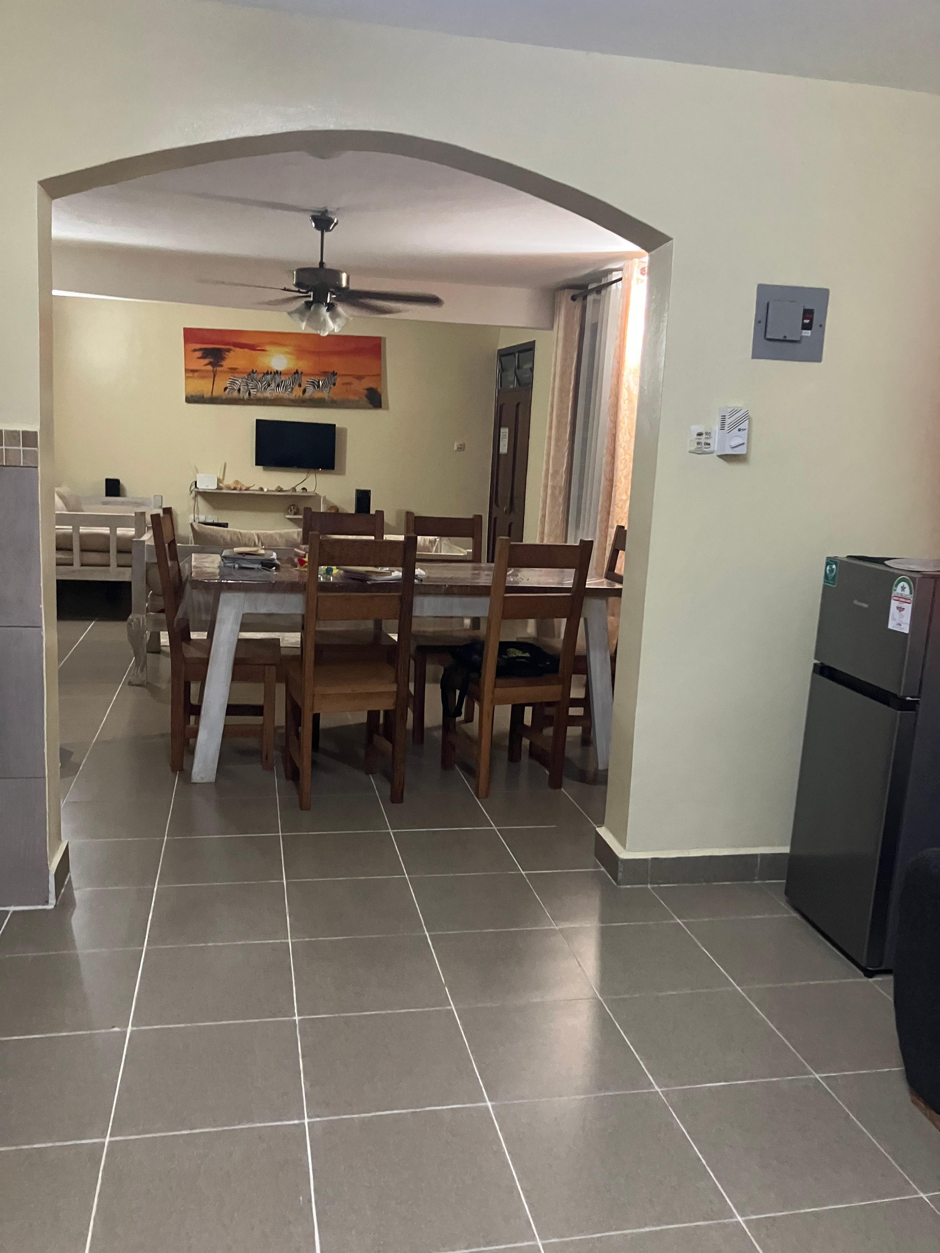View from the kitchen into the living area