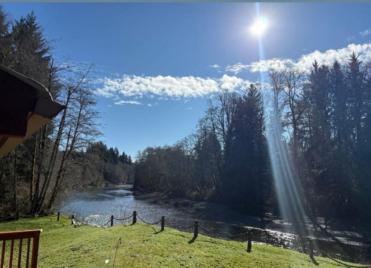 Standing on porch day before snow.