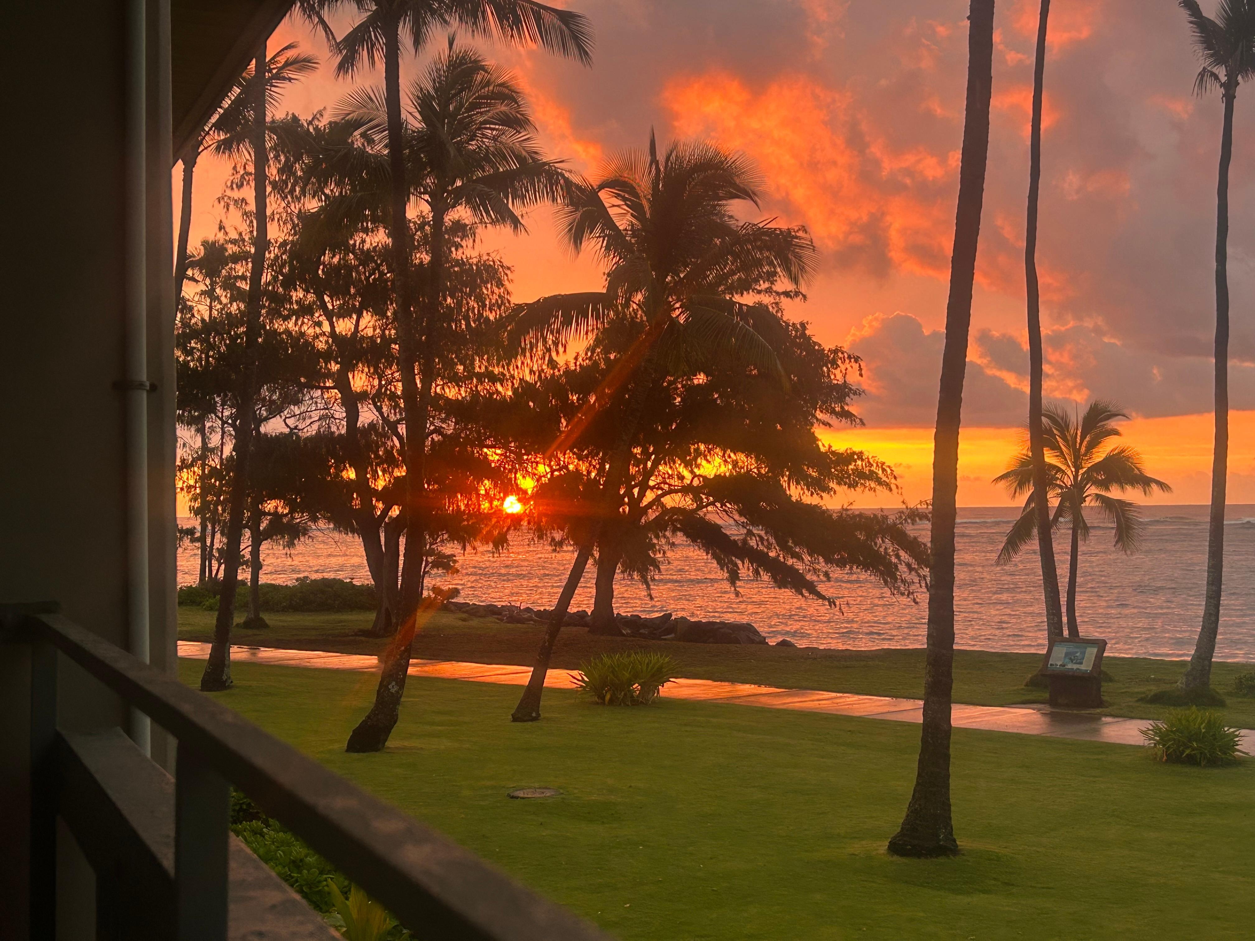 Sunrise from my lanai!!!!!!!! 