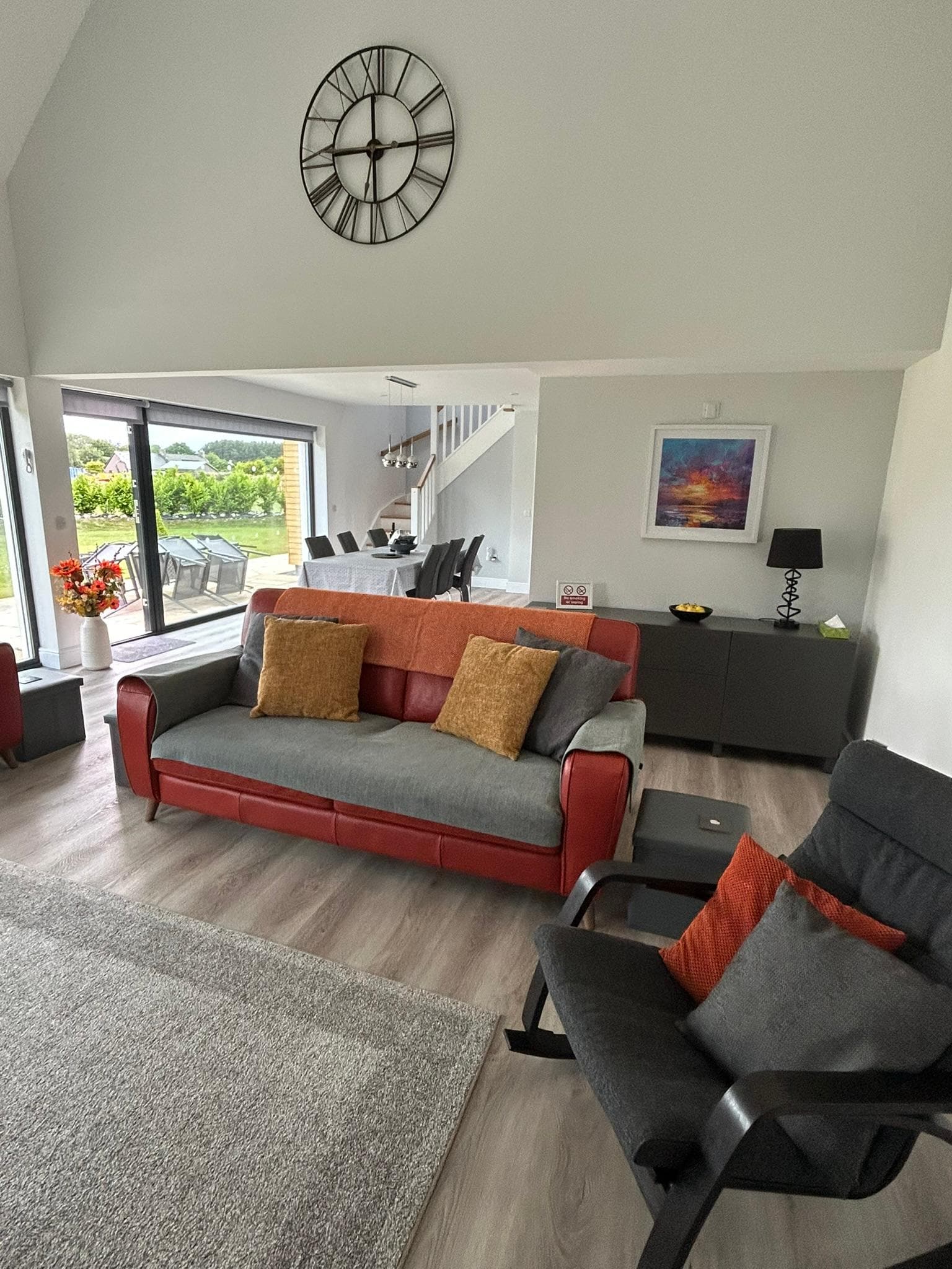 Comfy sofa in living room 