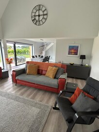 Comfy sofa in living room