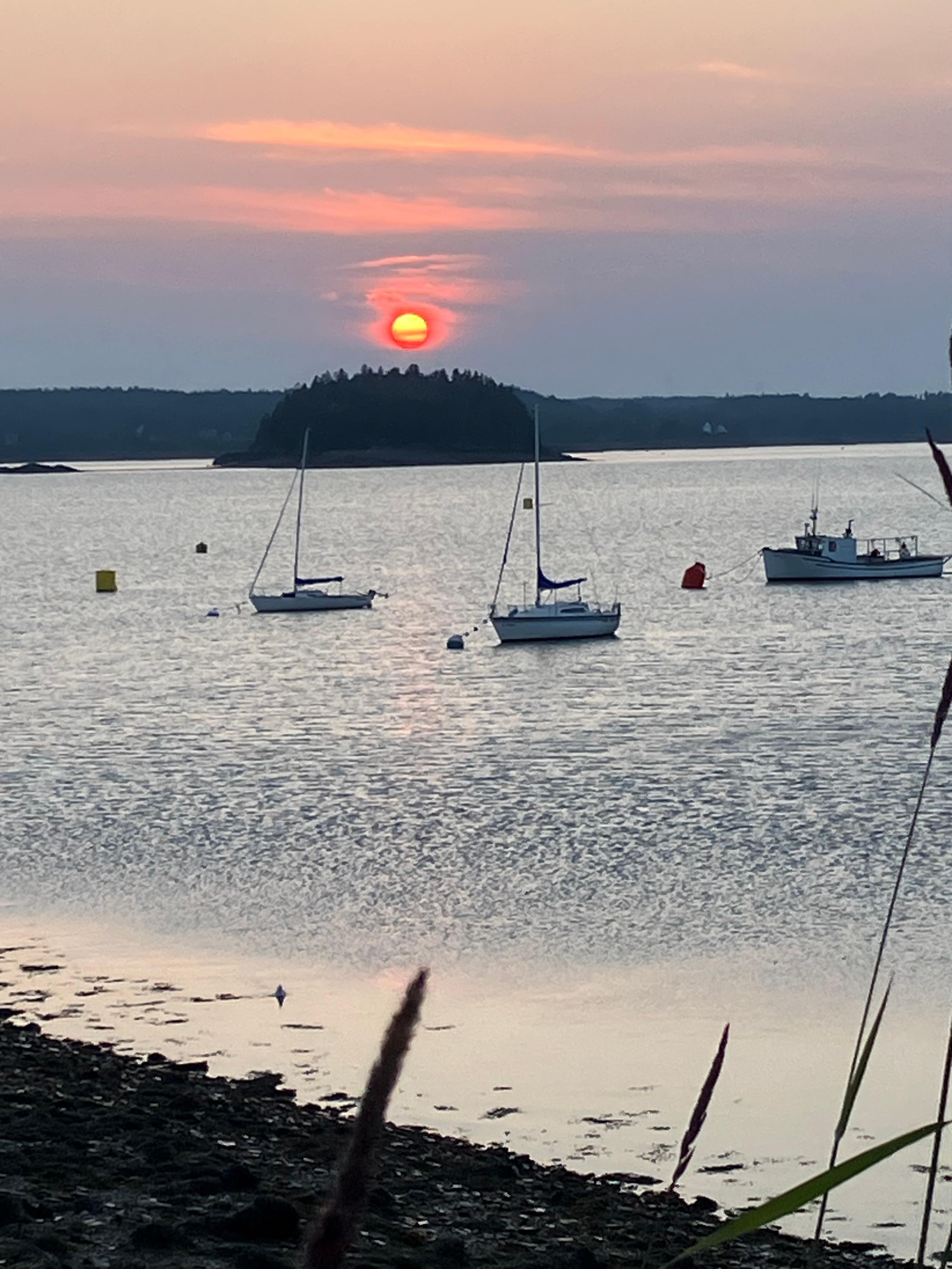 Sunset on the way back from dinner at Water Street Tavern