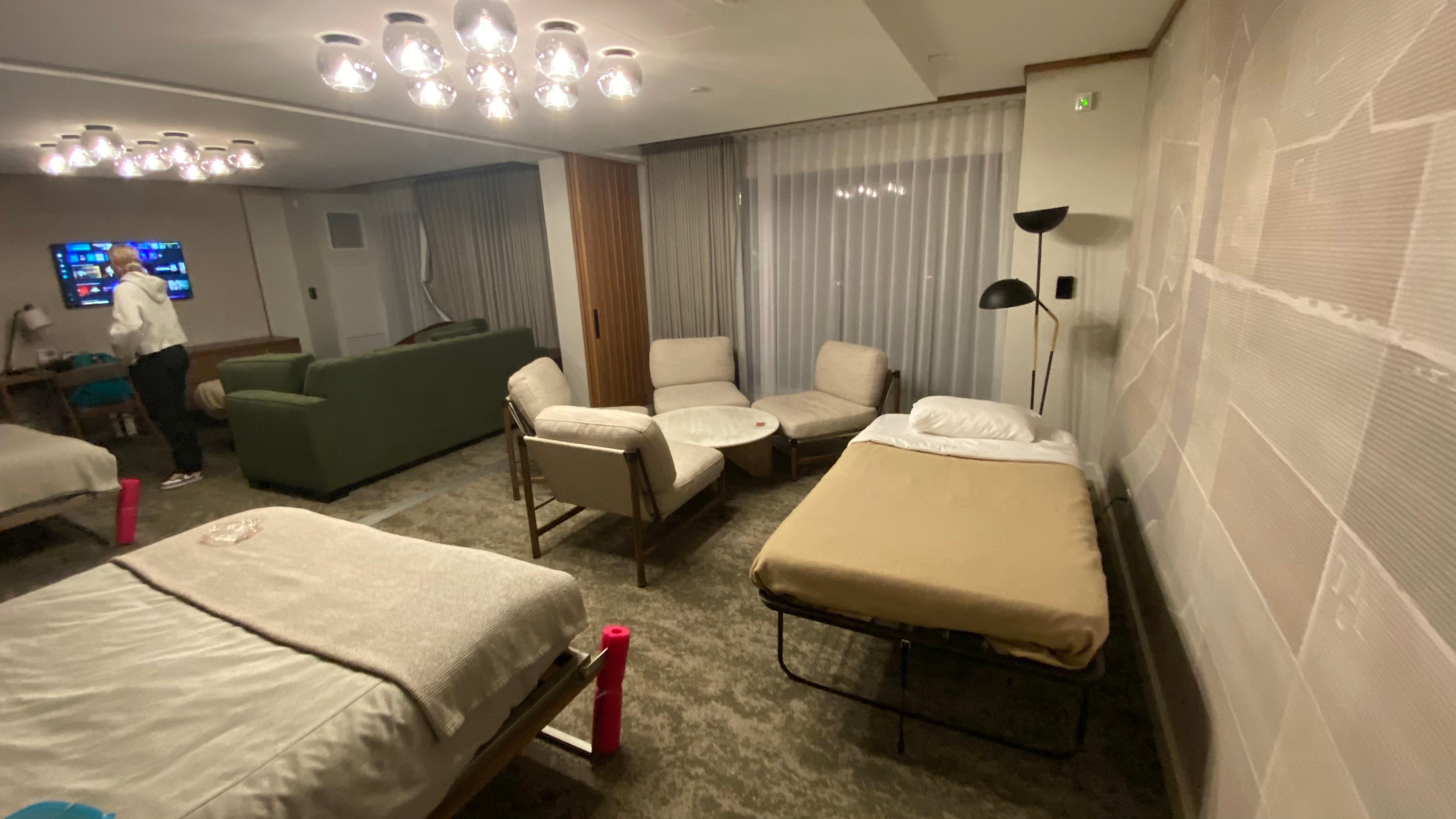 I struggled to share a bed with my daughter, so they allowed a cot