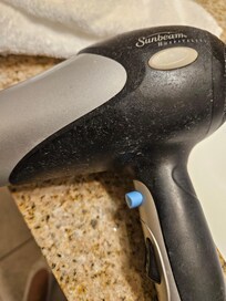 Blow dryer was covered with dried "flakes"... gross!