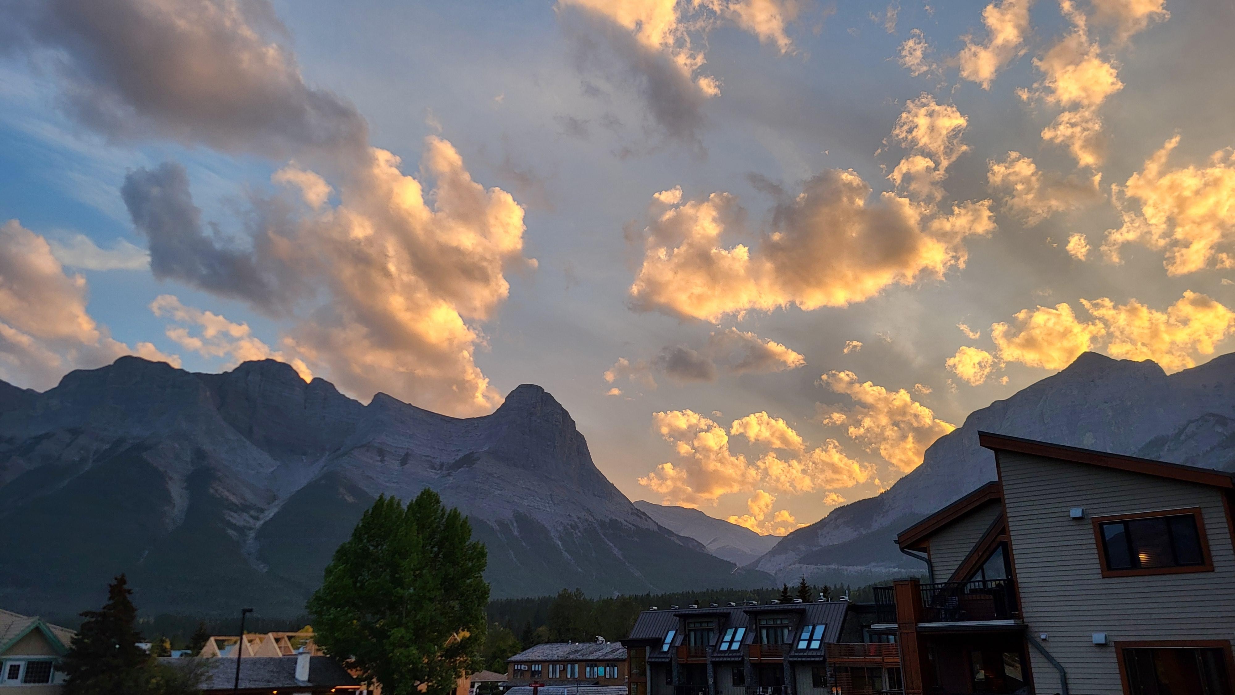 View from the room at sunset