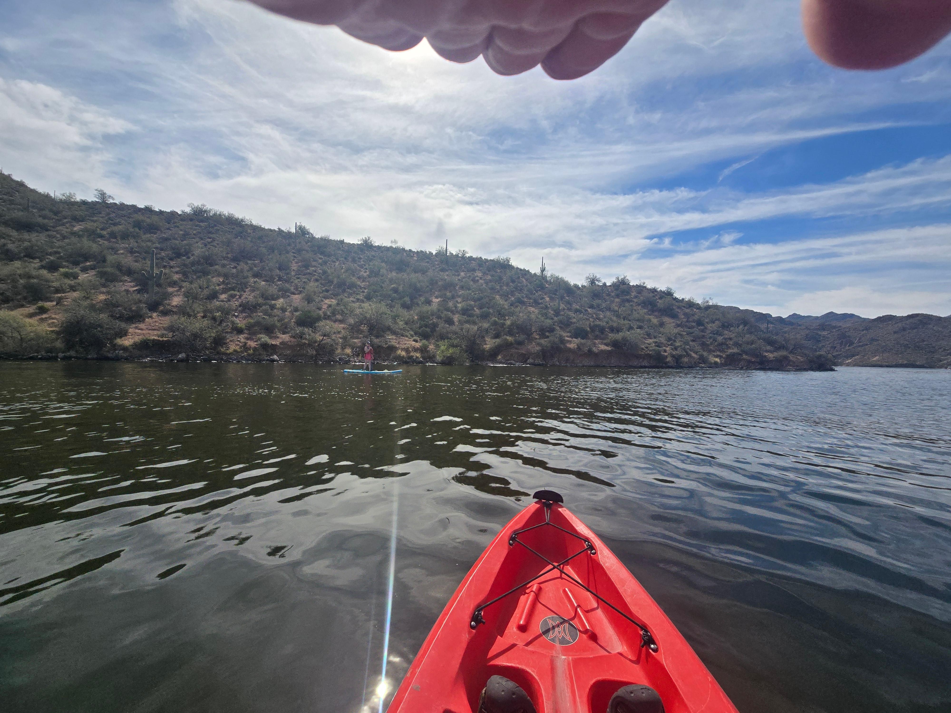 Kayaking at Saguaro lake