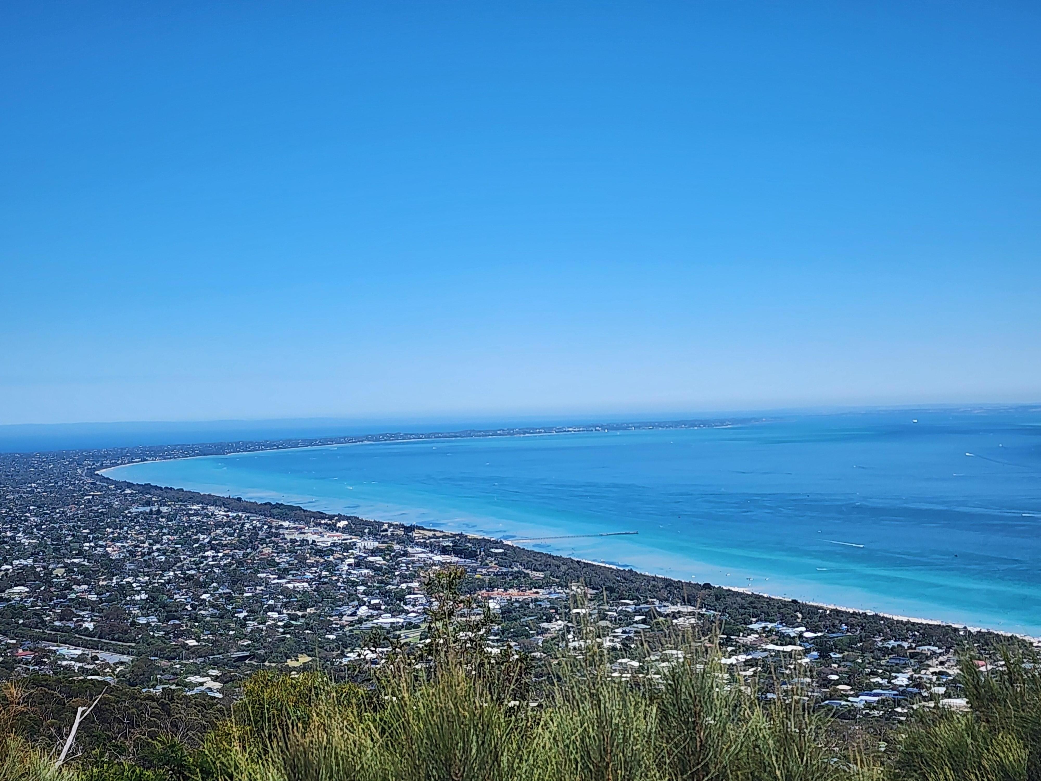 Mornington Peninsula from Arthur's Seat. Take the Eagle cable car for a brilliant view. 