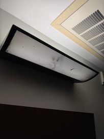 Light above the desk area.