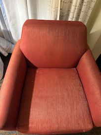 Flipped the cushion over and the other side had food stains.