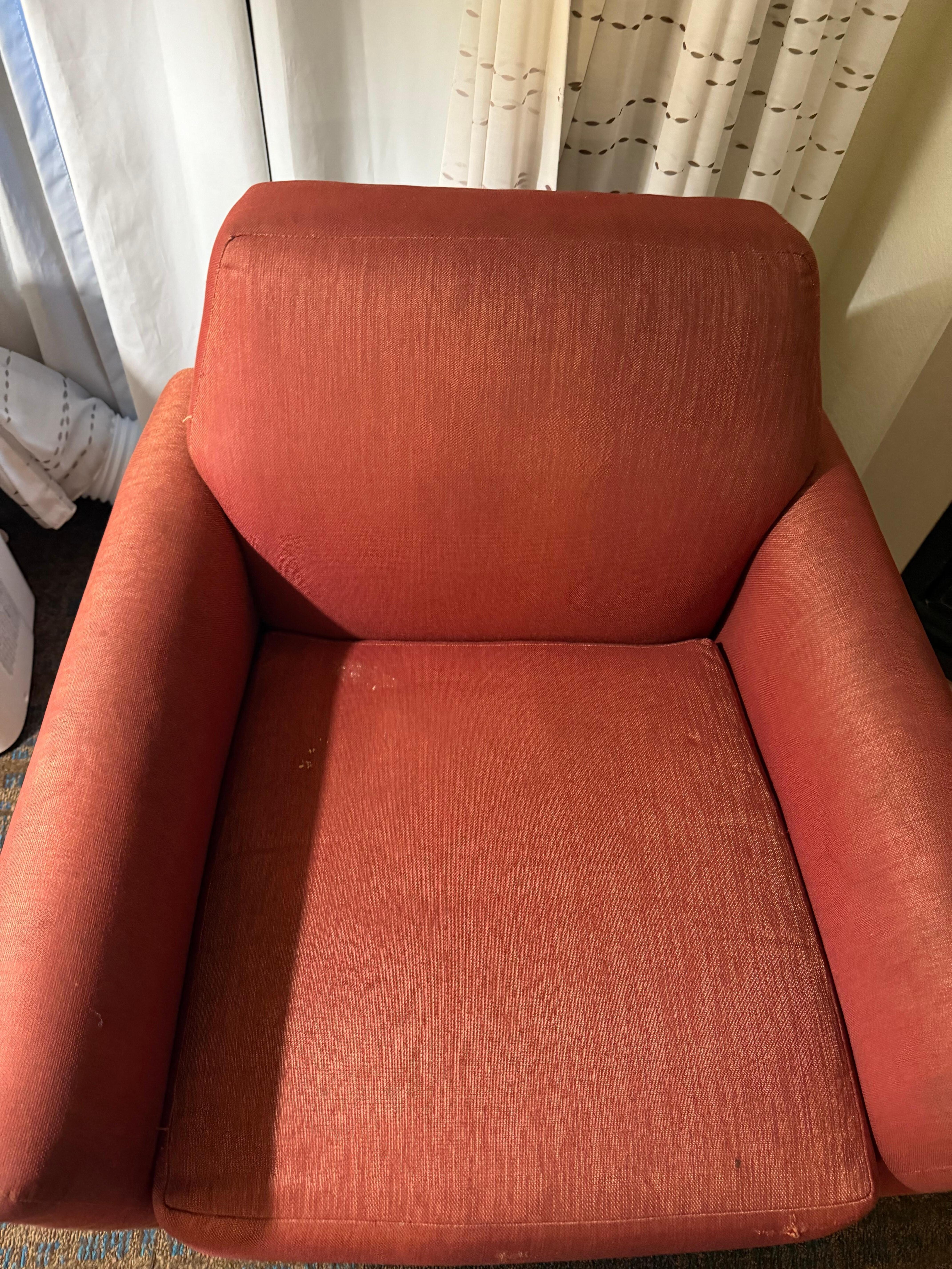 Flipped the cushion over and the other side had food stains.