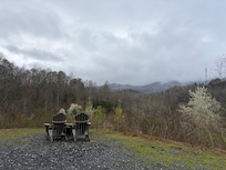 Mountains views are much better than this photo. It was rainy and foggy this day.