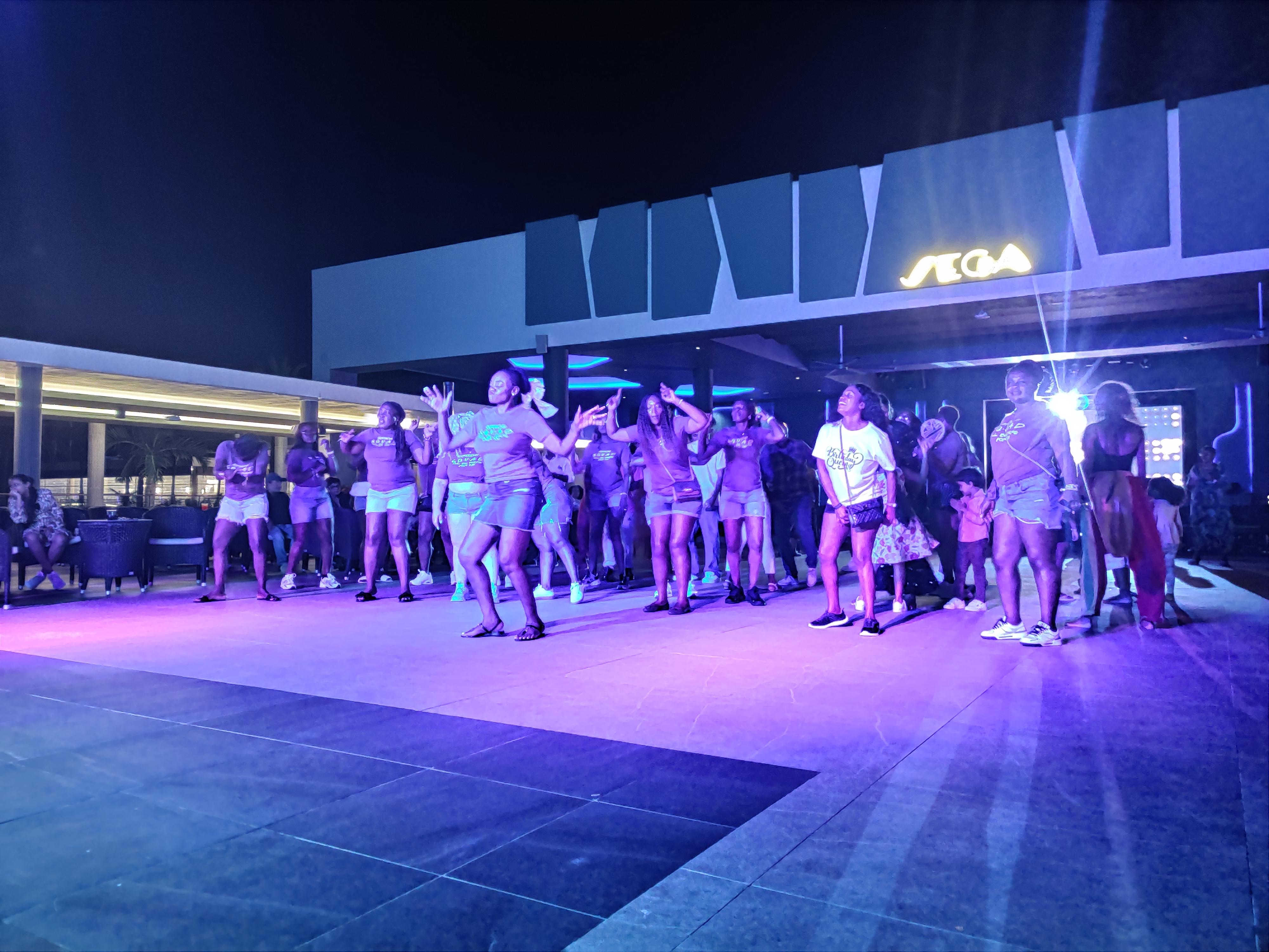 Dancing the night away at Sega stage