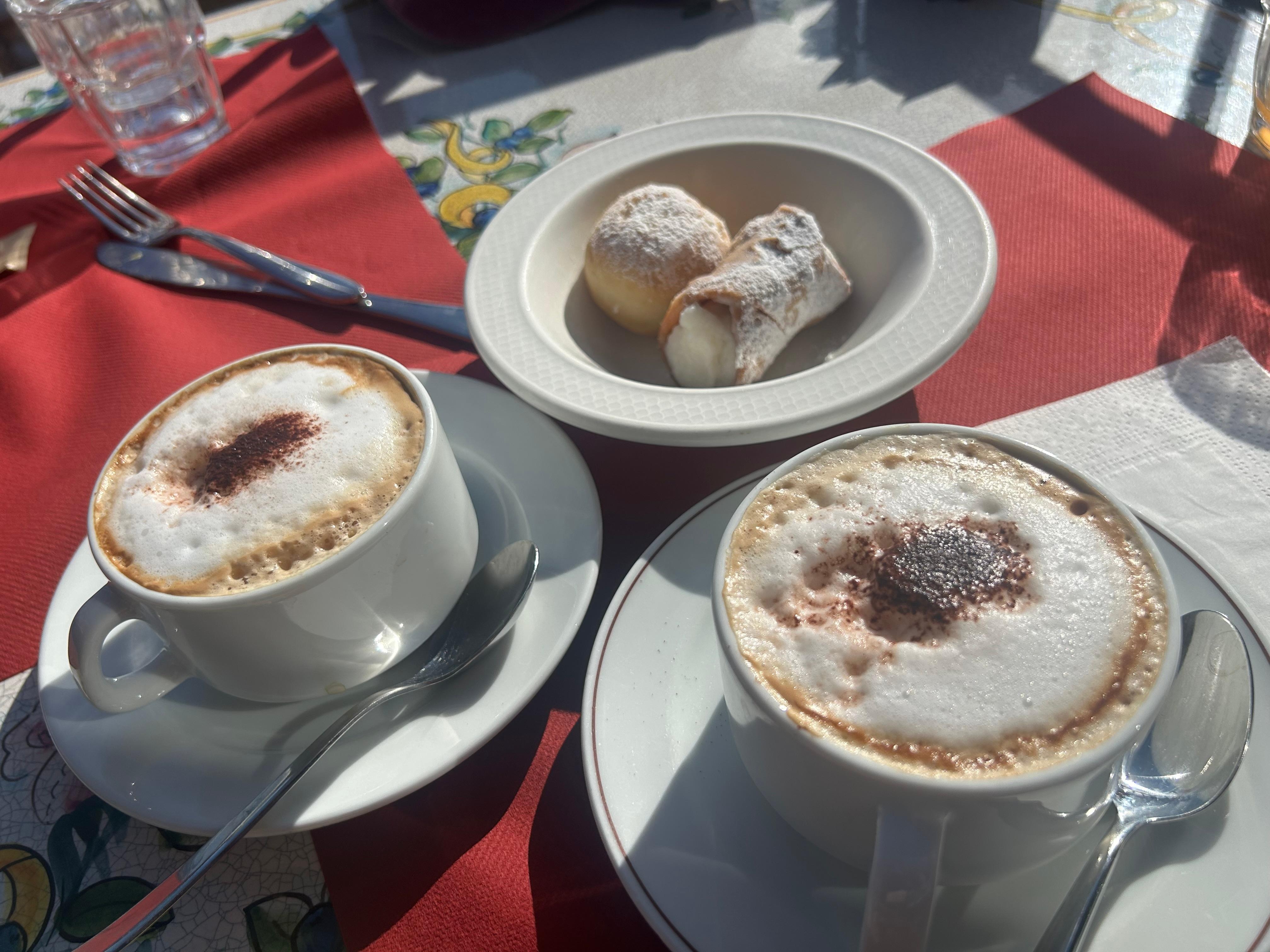 Cannoli and cappuccino every morning.