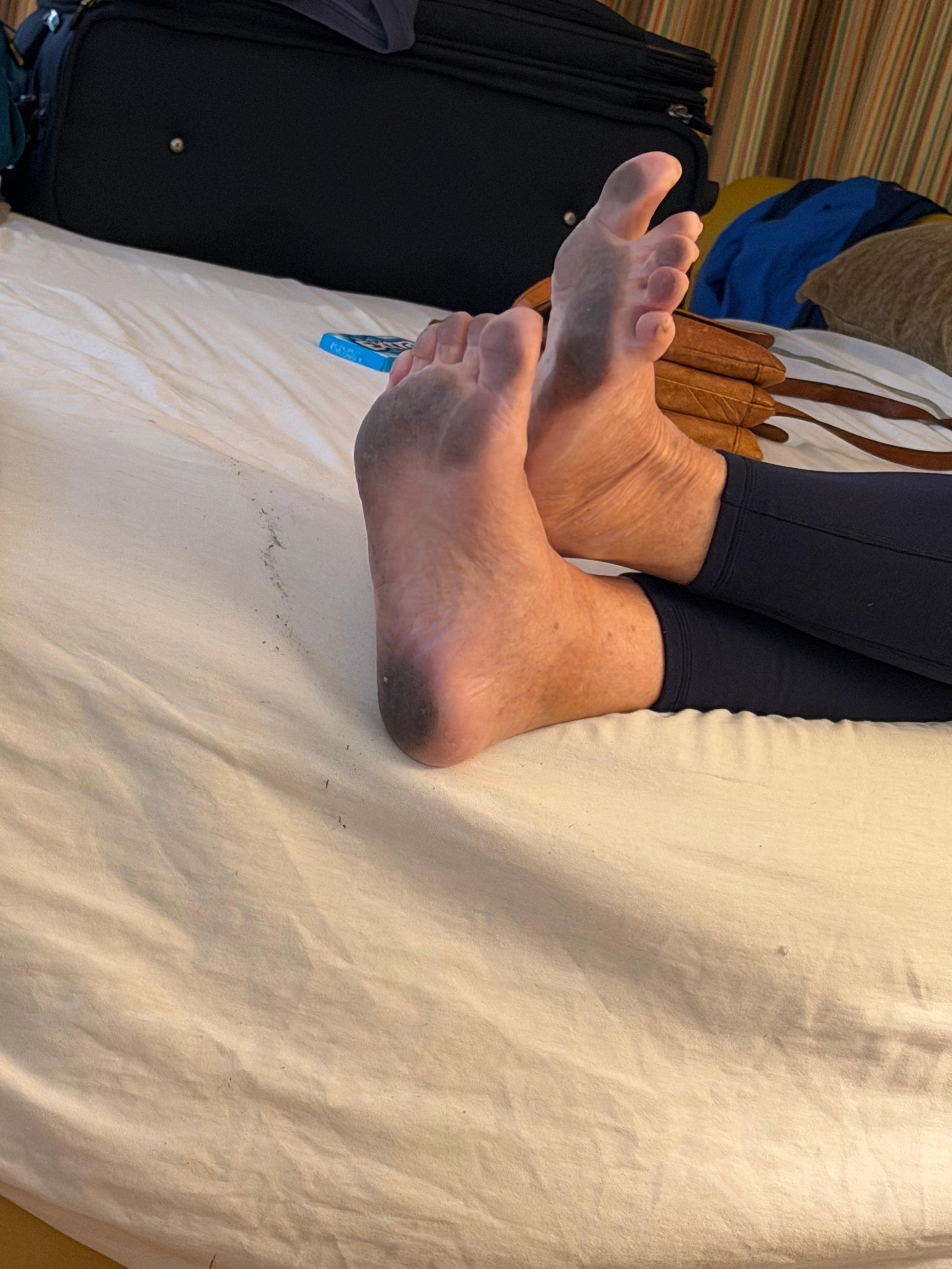 After my mom got out of shower and walked around the room. 