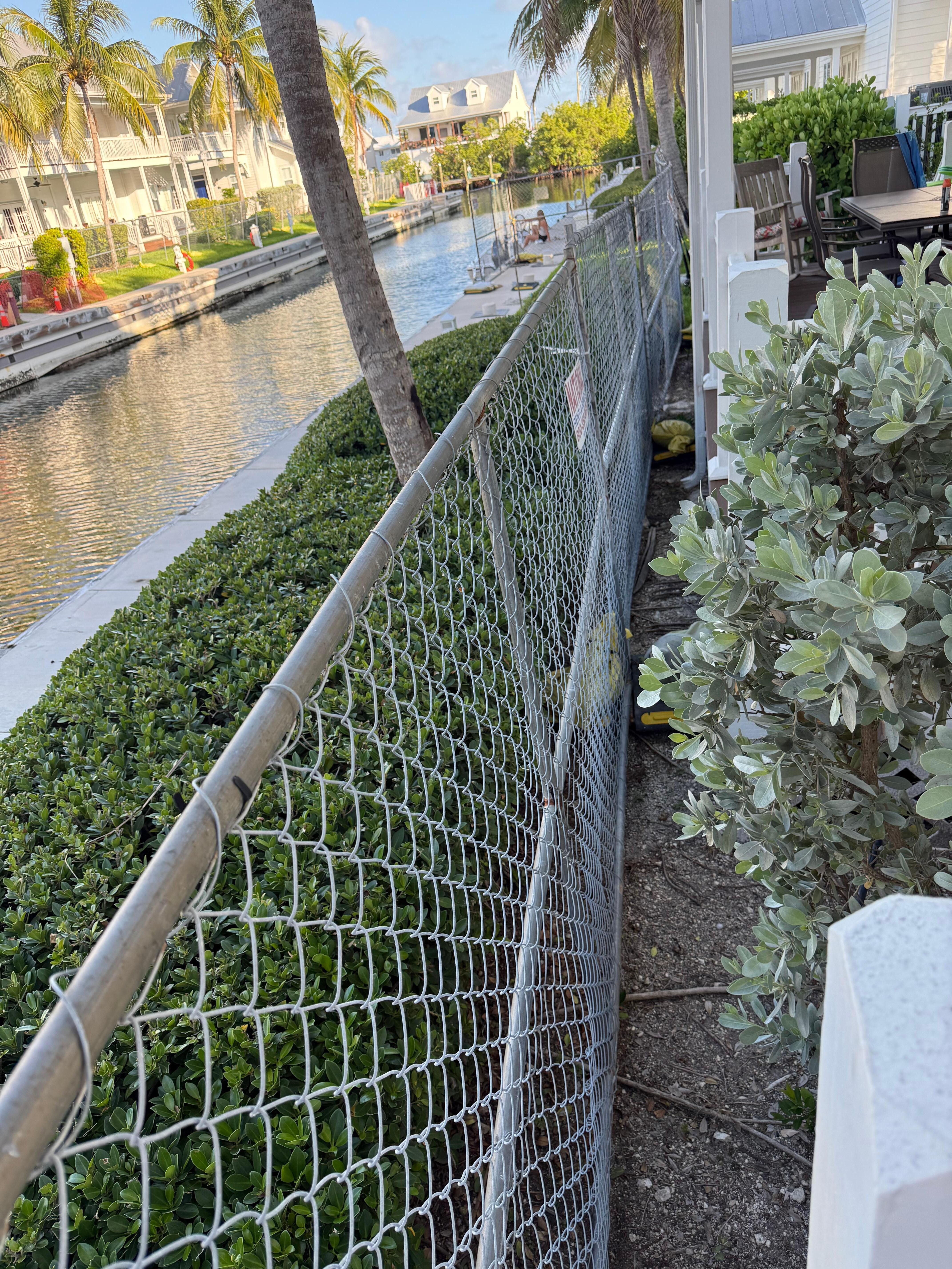 Fence around the canal
