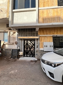 Building entrance without any signs or board.