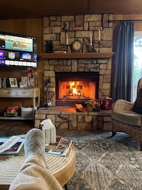 Cozy fireplace