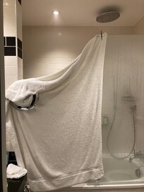 Our terrible shower, we adapted and over came Haha