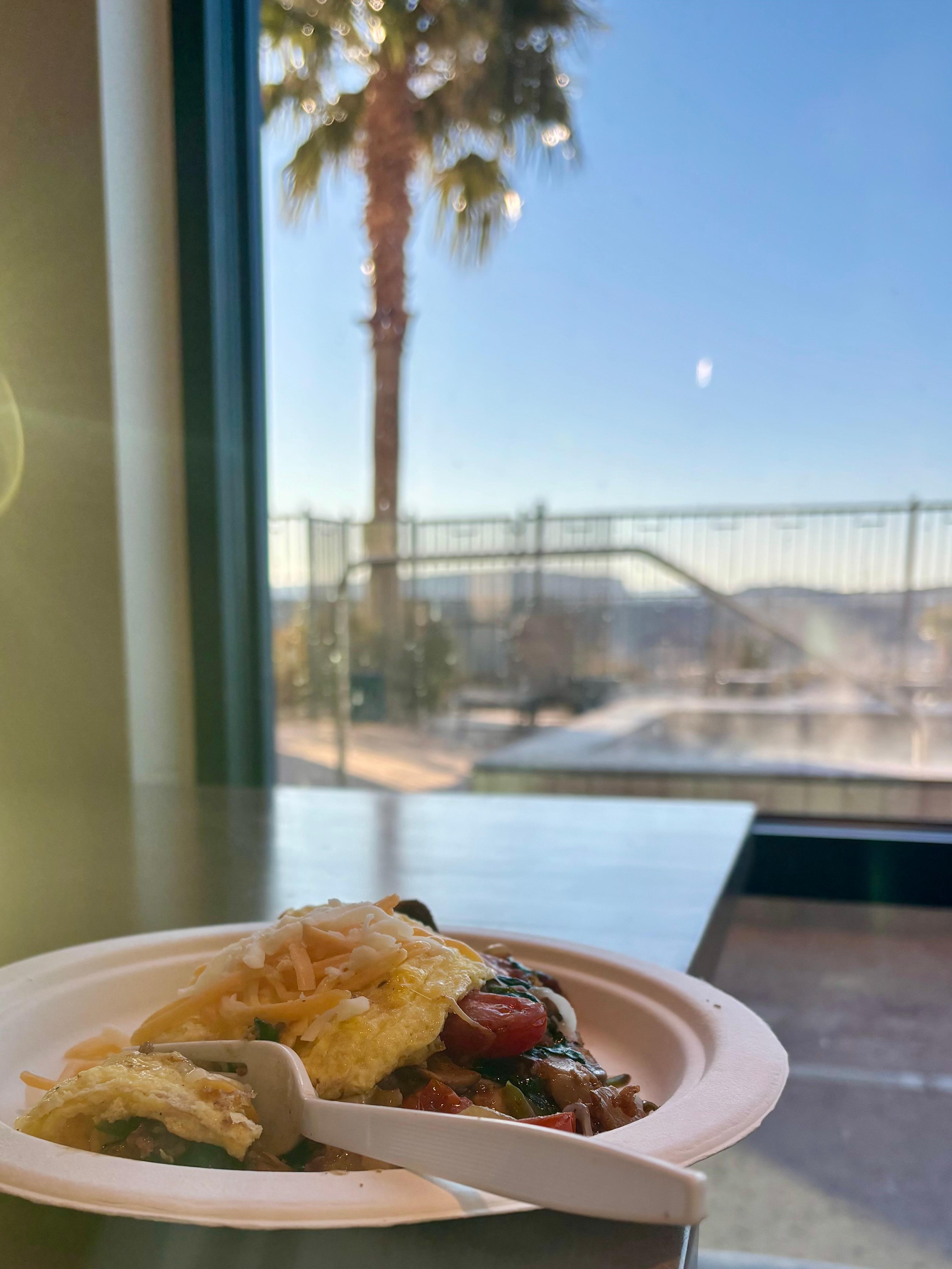 Breakfast poolside view