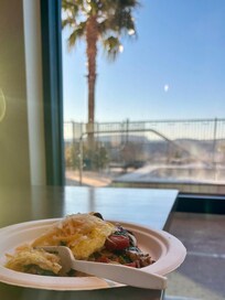 Breakfast poolside view