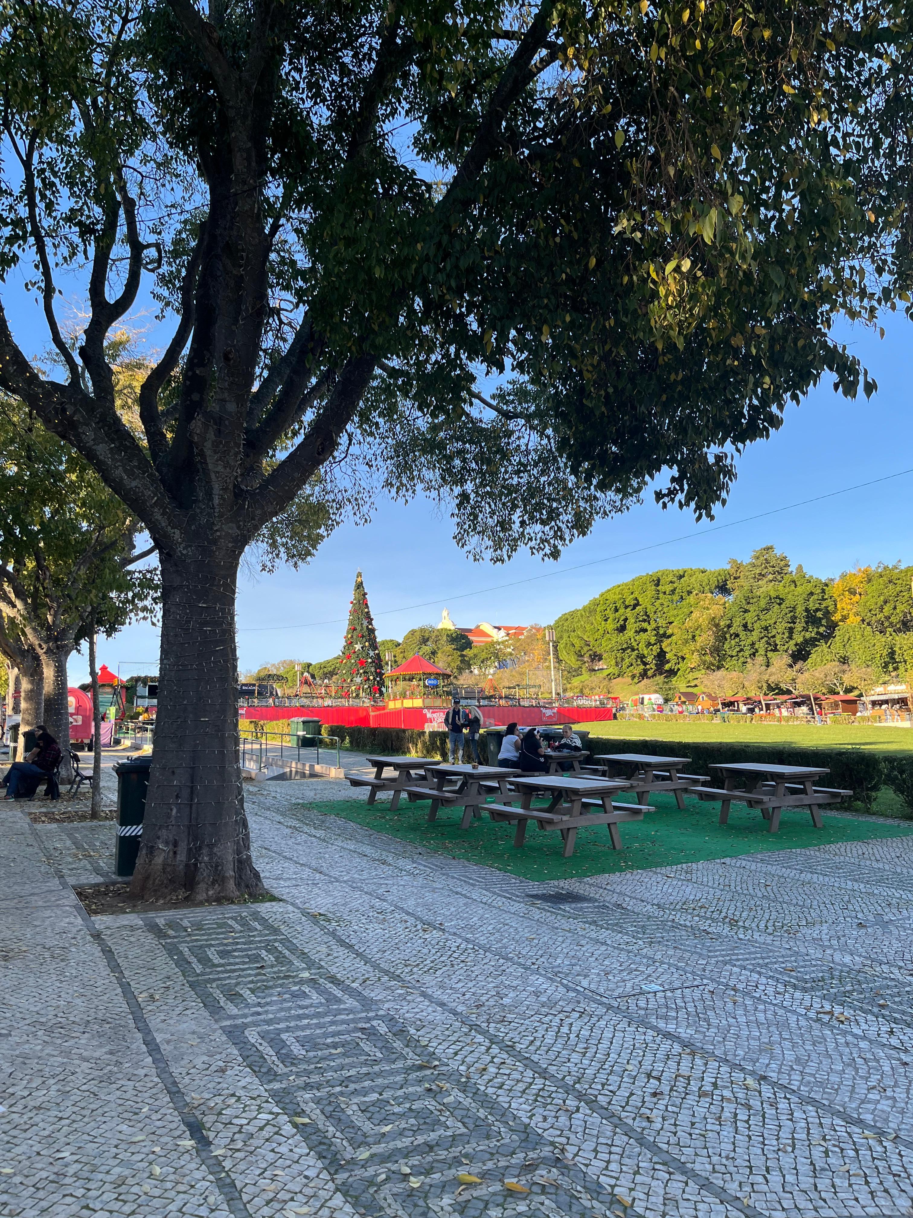 Parque em frente ao hotel 