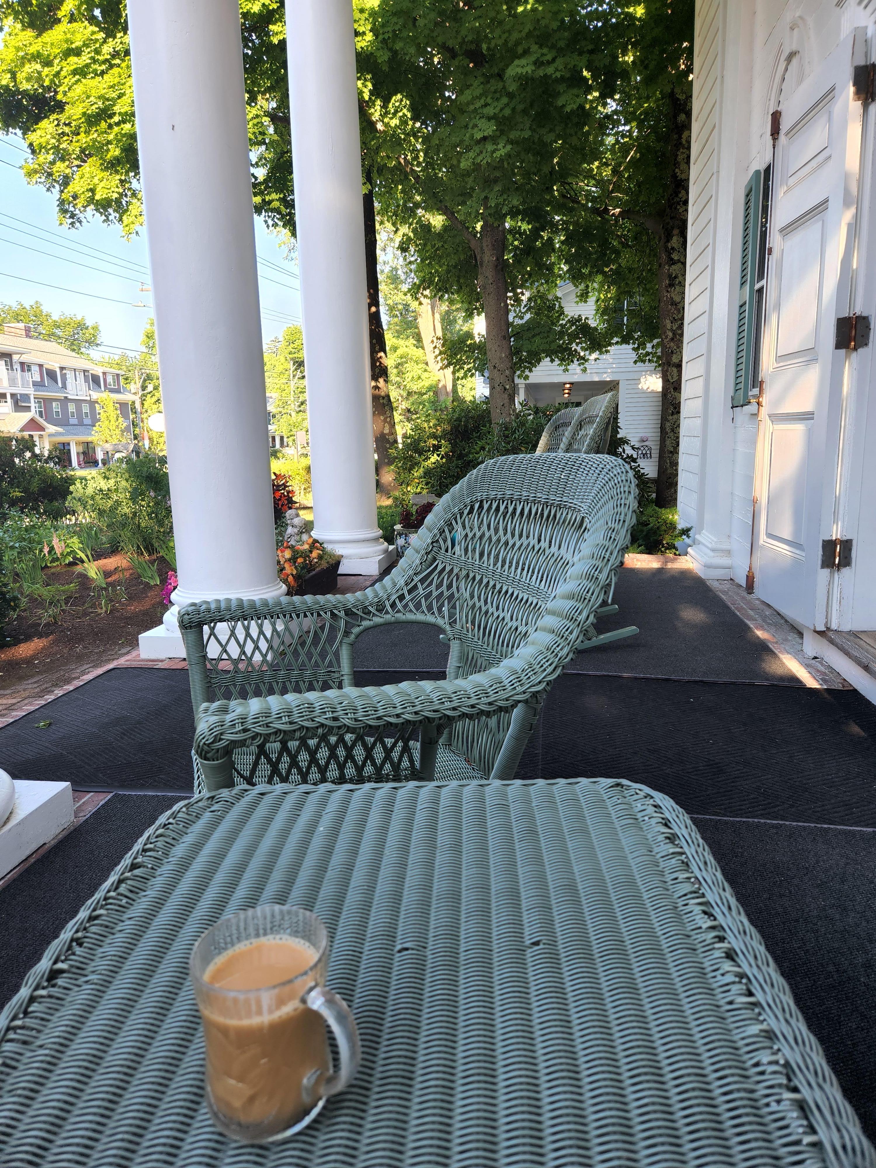 I enjoyed my coffee on the front porch every morning 