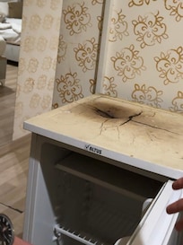 The state of the fridge in the room