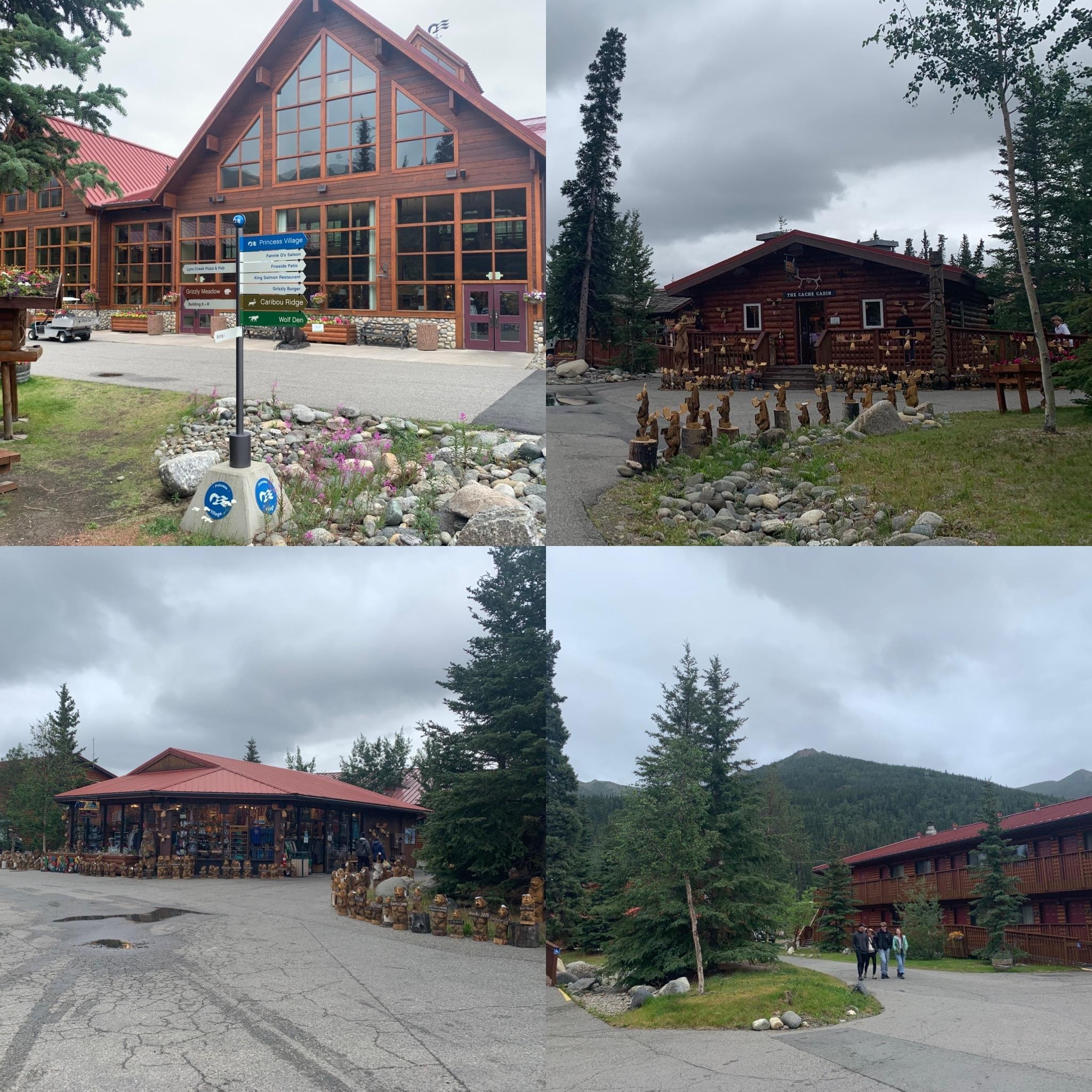 Buildings and little stores.